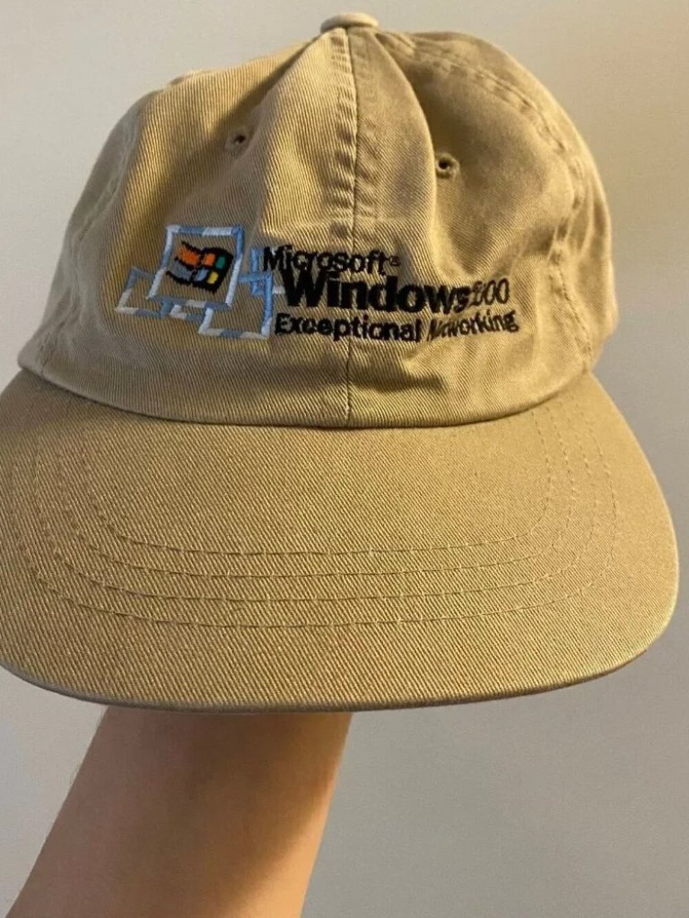 vintage microsoft windows 2000 baseball cap dad hat strapback kee & ed